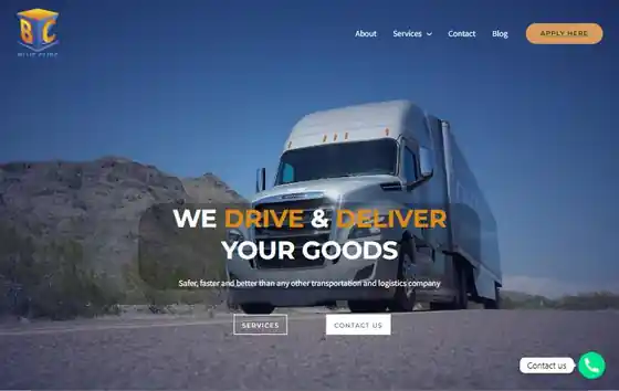 Blue Cube Logistics website homepage